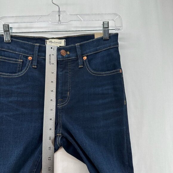 Madewell Jeans Womens Size 26T 9" Mid-Rise Skinny Dark Washed Stretch Denim Blue - Picture 11 of 12